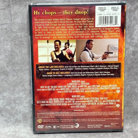 Steven Seagal Action Double Feature DVD "Above The Law" & "Hard To Kill" - Picture 2 of 6